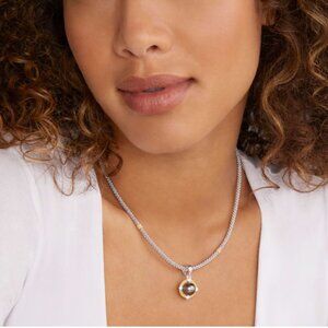 Tahitian Black Pearl Diamond Caviar Necklace from Lagos Size 18"